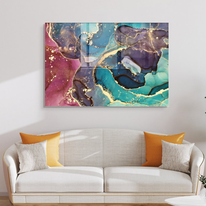 Wallity Pintura Decorativa de Vidrio Templado Multicolor 70 x 100 cm